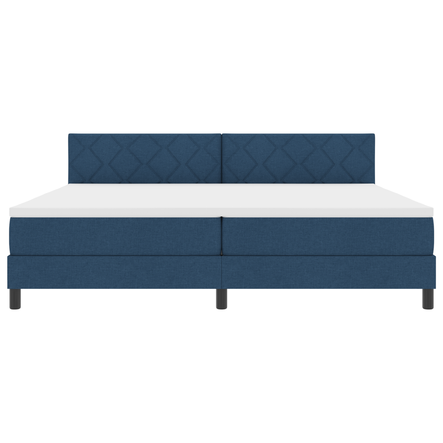Boxspringbed met Matras & LED Blauw 200x200 cm Stof