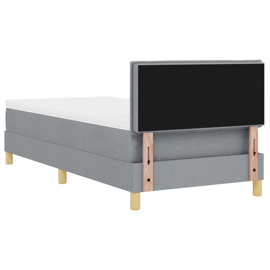 Boxspring Bed met Matras & LED Licht Lichtgrijs 80x200 cm Stof