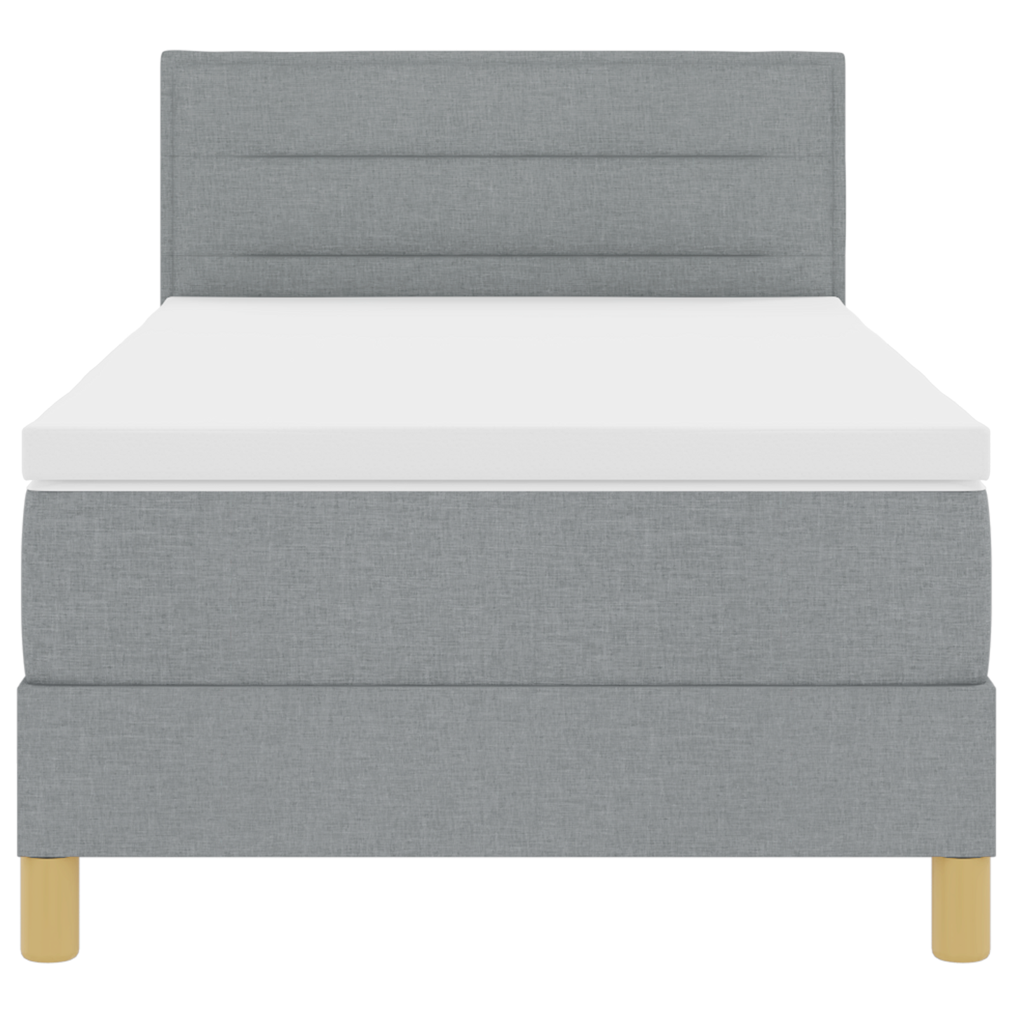 Boxspring Bed met Matras & LED Licht Lichtgrijs 80x200 cm Stof
