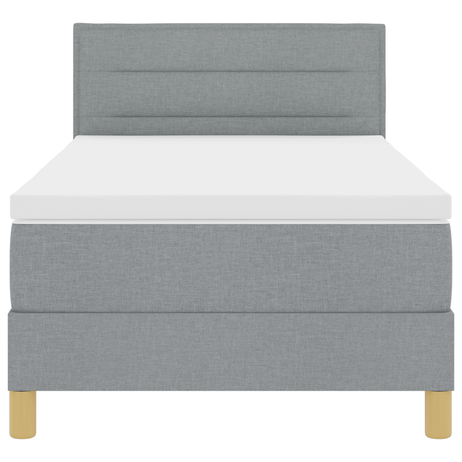 Boxspring Bed met Matras & LED Licht Lichtgrijs 80x200 cm Stof
