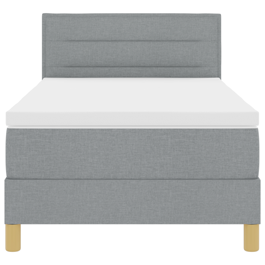 Boxspring Bed met Matras & LED Licht Lichtgrijs 80x200 cm Stof