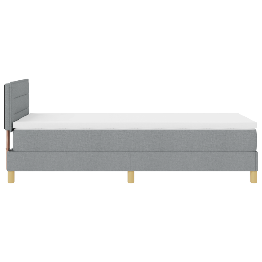 Boxspring Bed met Matras & LED Licht Lichtgrijs 80x200 cm Stof