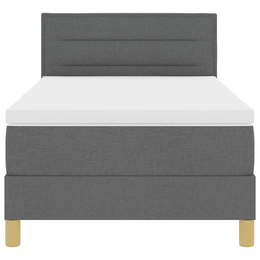 Boxspring Bed met Matras en LED Donkergrijs 80x200 cm Stof