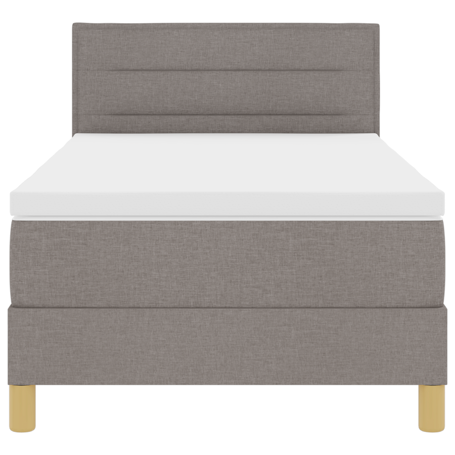 Boxspring Bed met Matras & LED Taupe 80x200 cm Stof