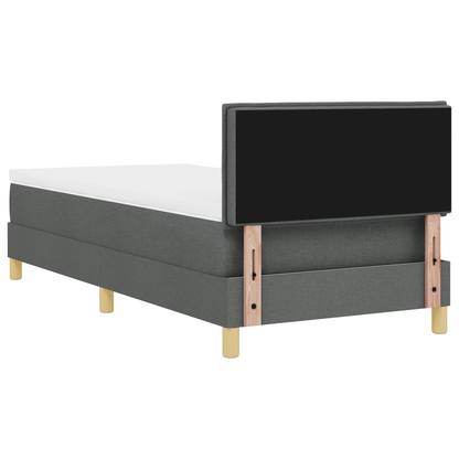 Boxspring Bed met Matras & LED Donkergrijs 90x190 cm Stof