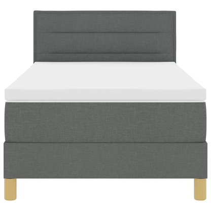Boxspring Bed met Matras & LED Donkergrijs 90x190 cm Stof