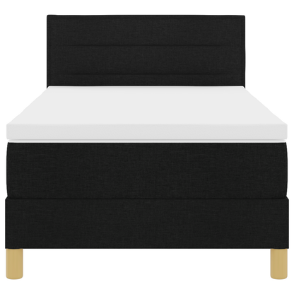 Boxspringbed met matras en LED stof zwart 90x190 cm
