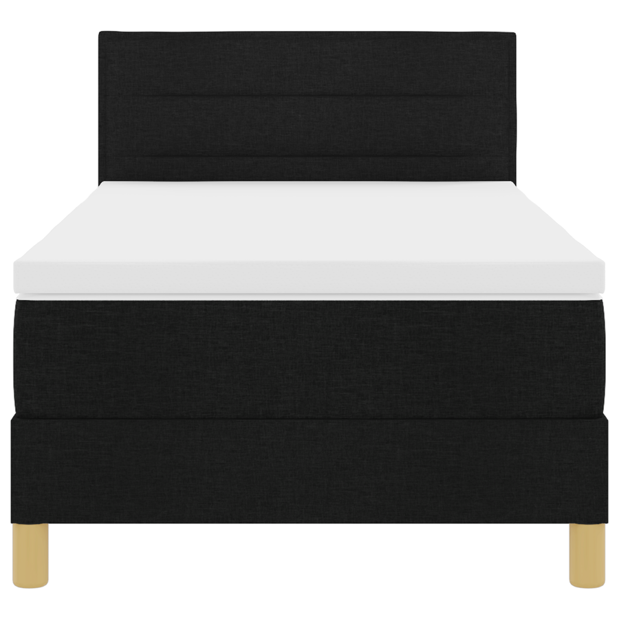 Boxspringbed met matras en LED stof zwart 90x200 cm
