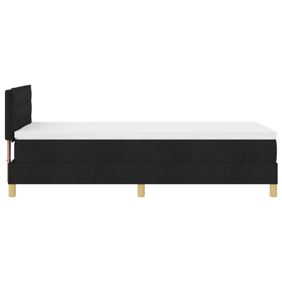 Boxspringbed met matras en LED stof zwart 90x200 cm