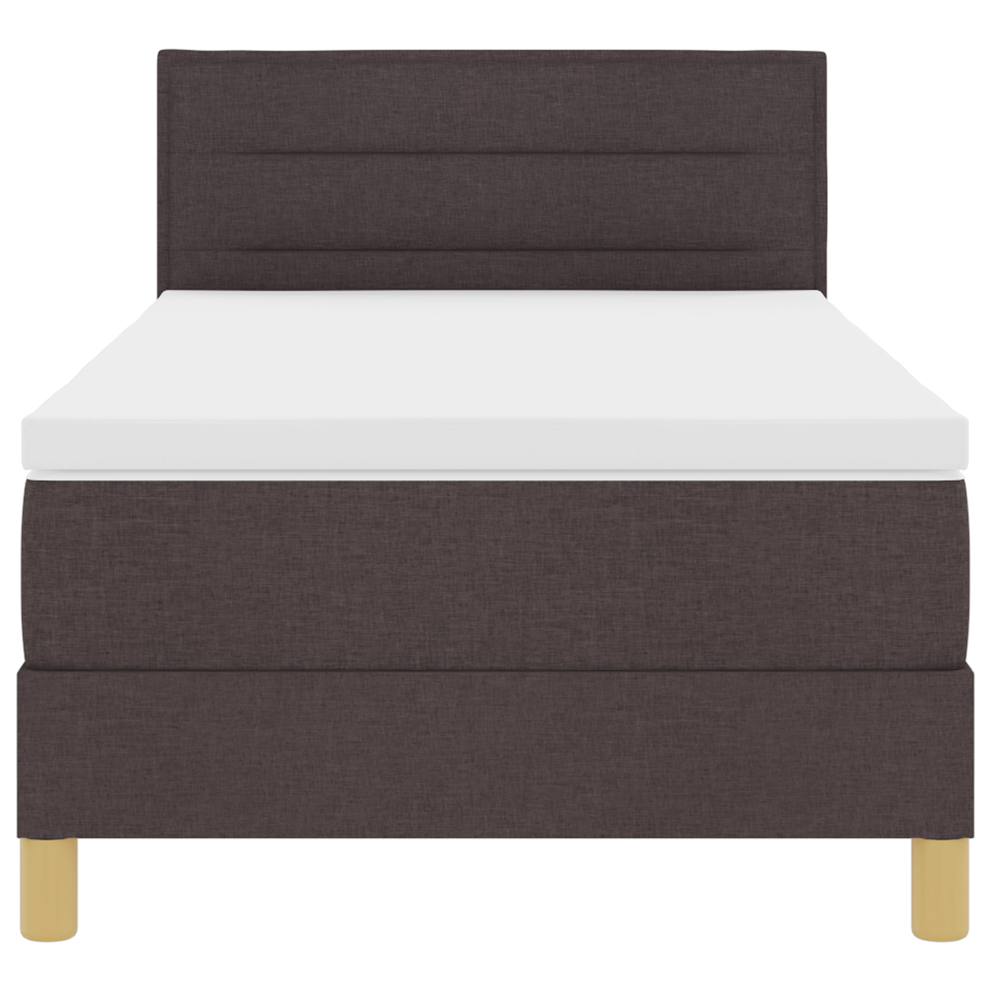 Boxspringbed met matras en LED stof donkerbruin 90x200 cm