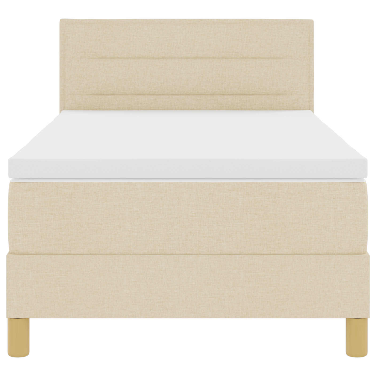 Boxspringbed met matras en LED stof crèmekleurig 90x200 cm