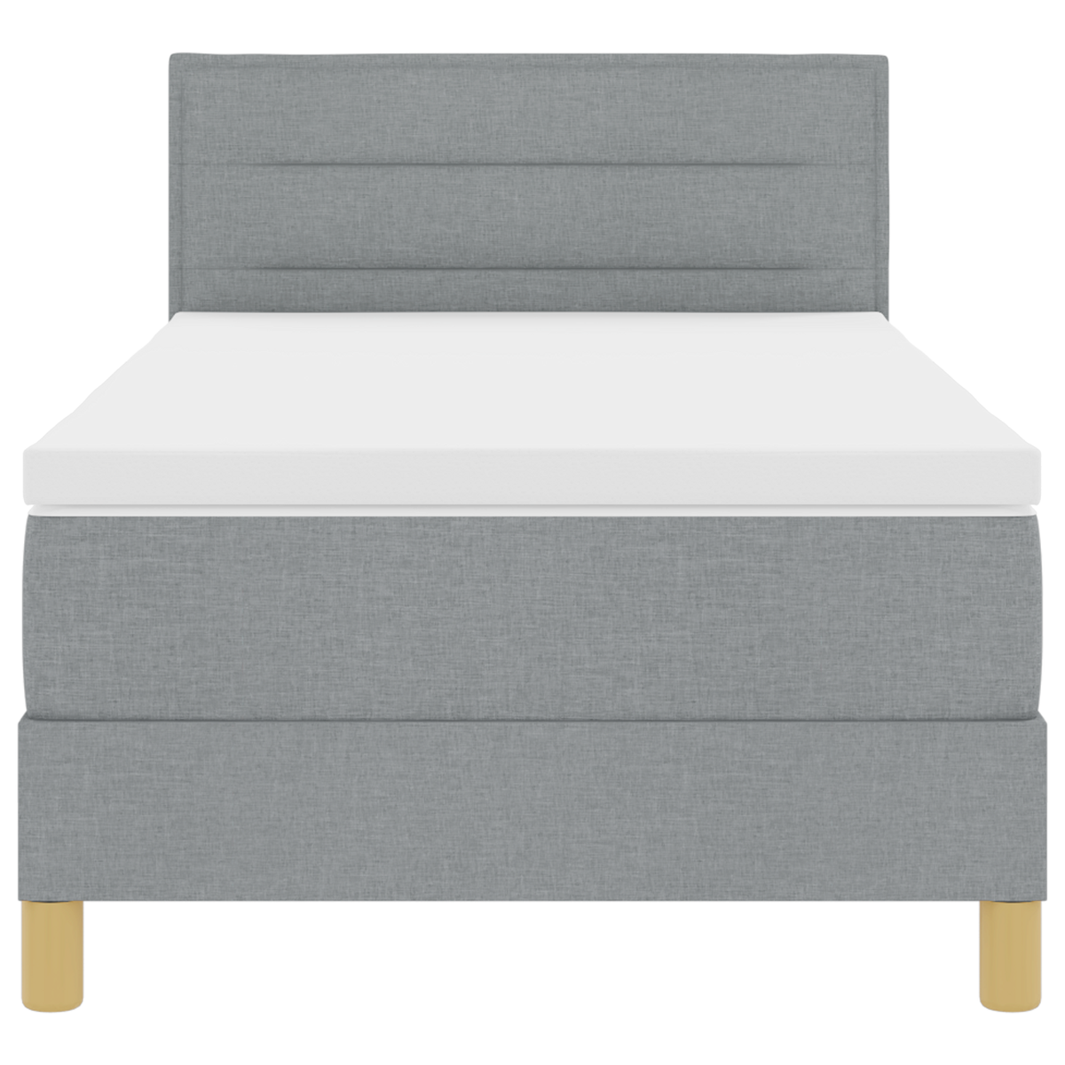 Boxspringbed met matras en LED stof lichtgrijs 100x200 cm