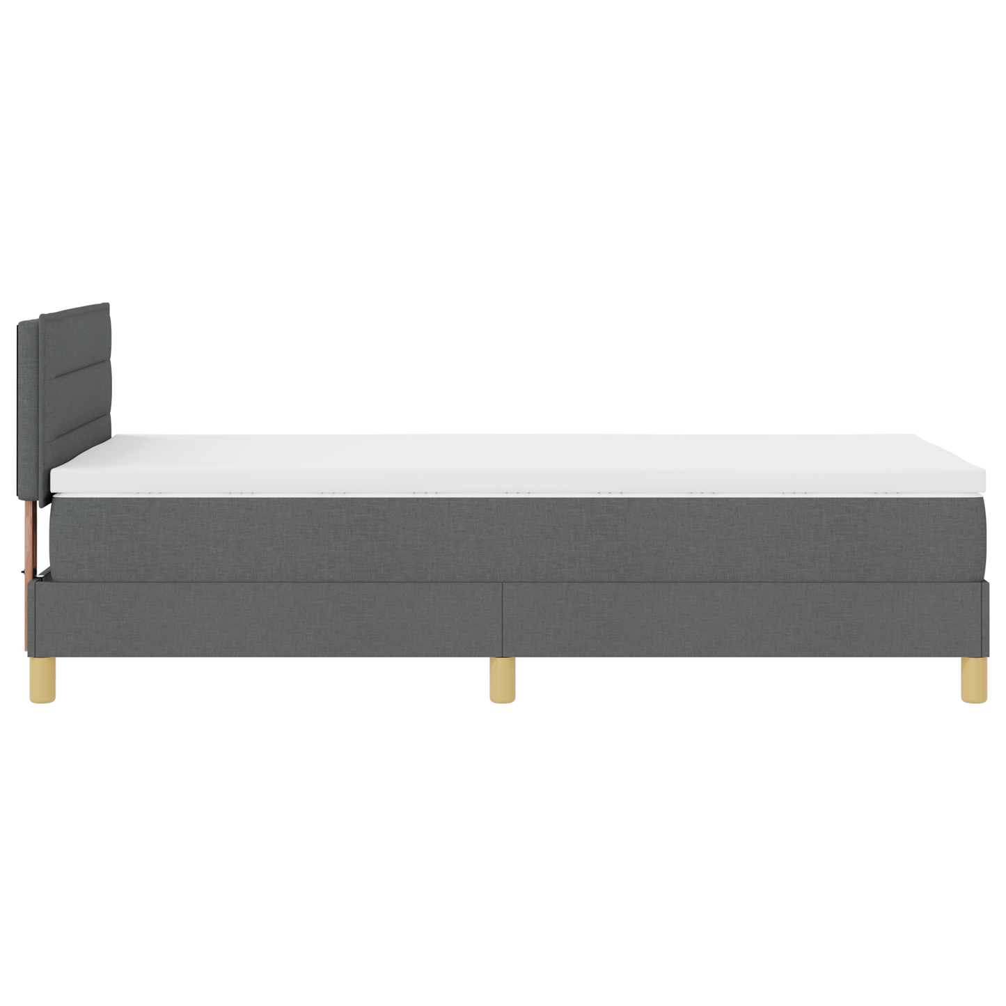 Boxspringbed met matras en LED stof donkergrijs 100x200 cm