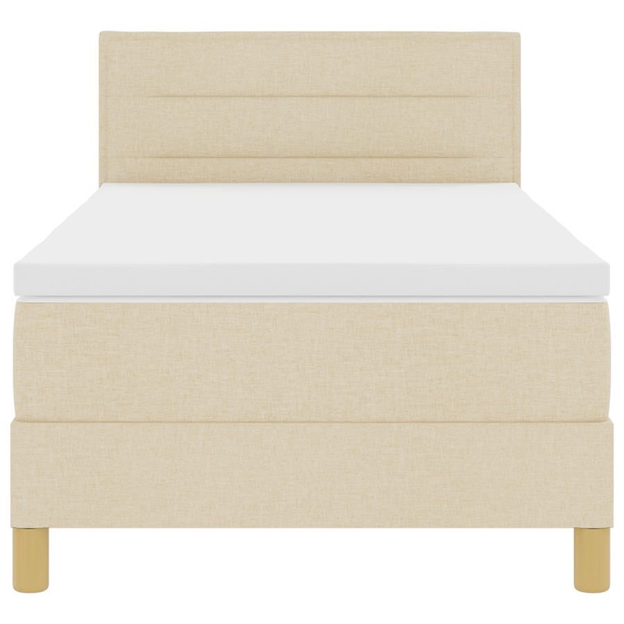 Boxspringbed met matras en LED stof crèmekleurig 100x200 cm