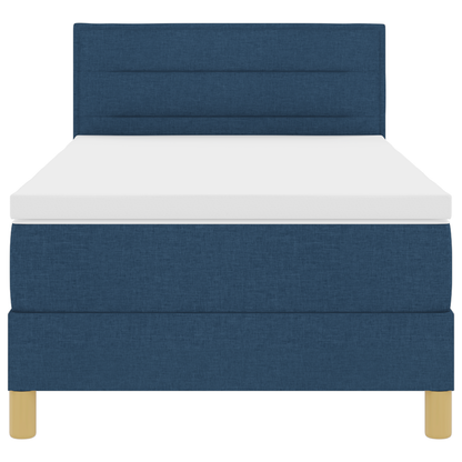Boxspringbed met matras en LED stof blauw 100x200 cm