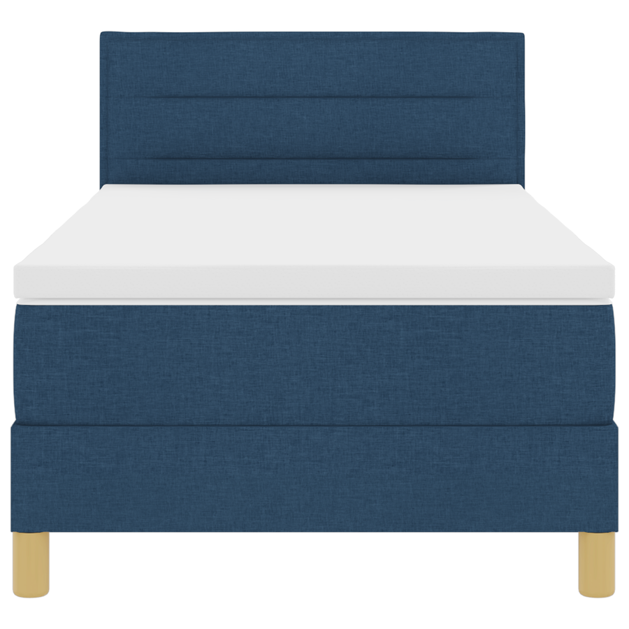 Boxspringbed met matras en LED stof blauw 100x200 cm