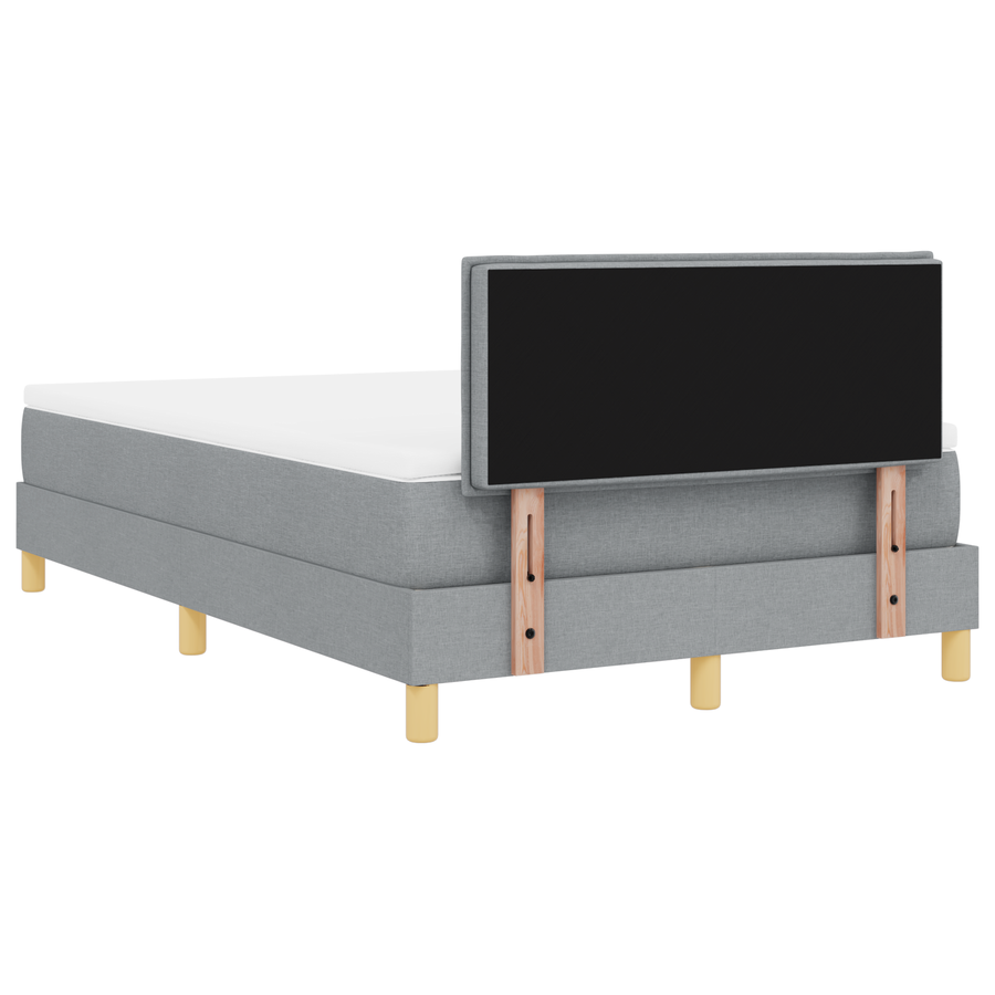 Boxspring Bed met Matras & LED Lichtgrijs 120x190 cm Stof