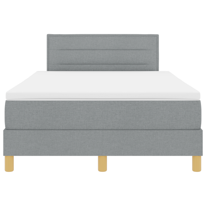 Boxspring Bed met Matras & LED Lichtgrijs 120x190 cm Stof