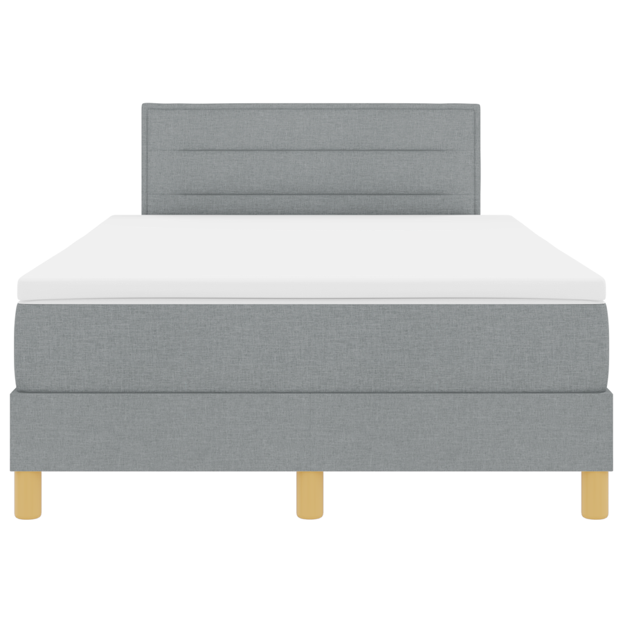 Boxspring Bed met Matras & LED Lichtgrijs 120x190 cm Stof