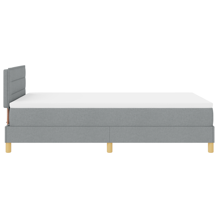 Boxspring Bed met Matras & LED Lichtgrijs 120x190 cm Stof