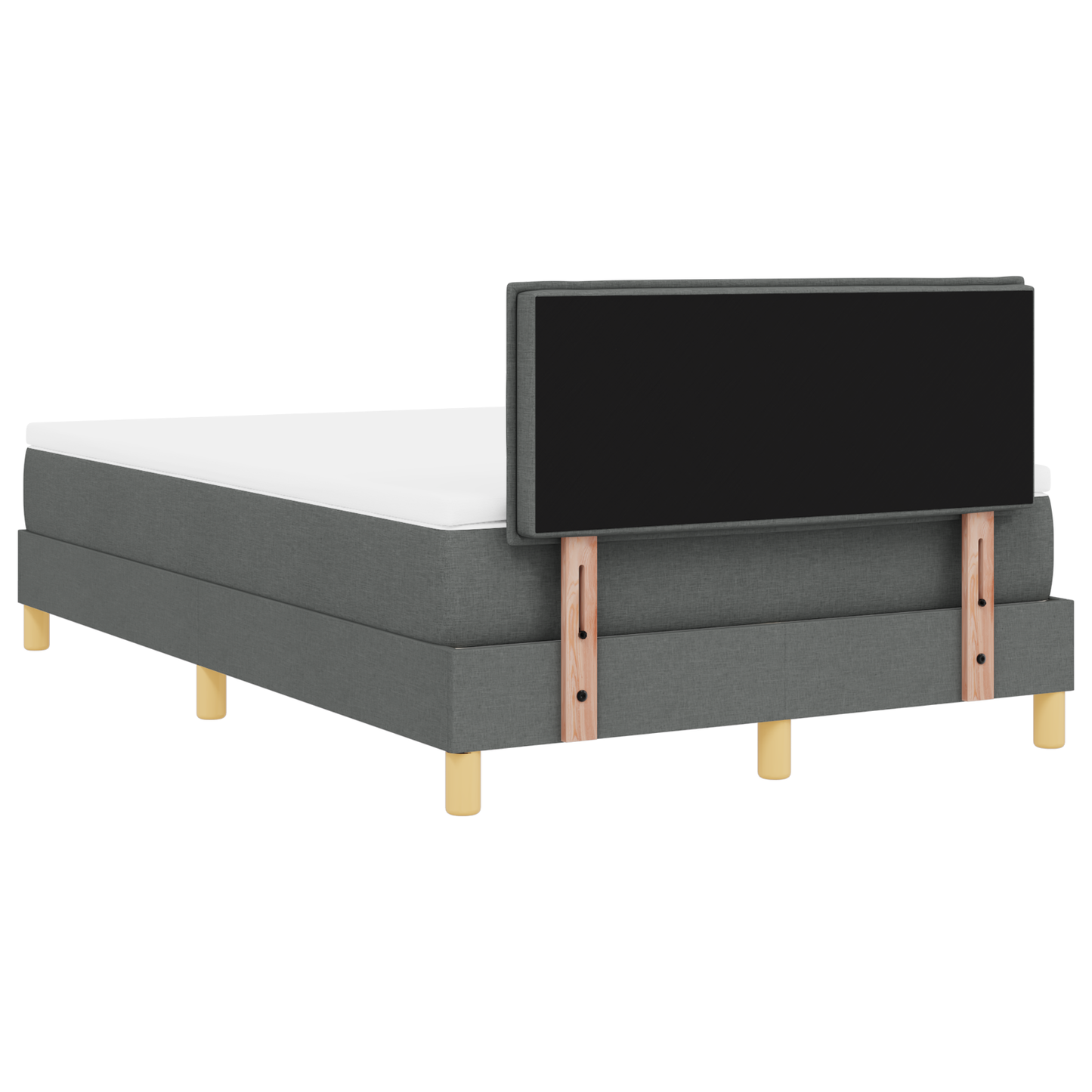 Boxspringbed met matras en LED stof donkergrijs 120x200 cm