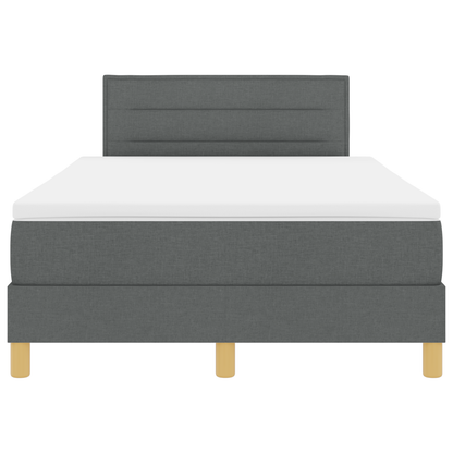 Boxspringbed met matras en LED stof donkergrijs 120x200 cm