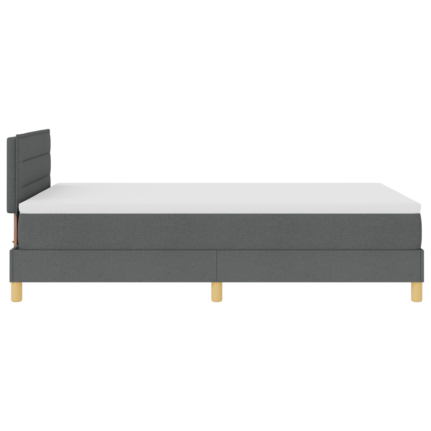 Boxspringbed met matras en LED stof donkergrijs 120x200 cm