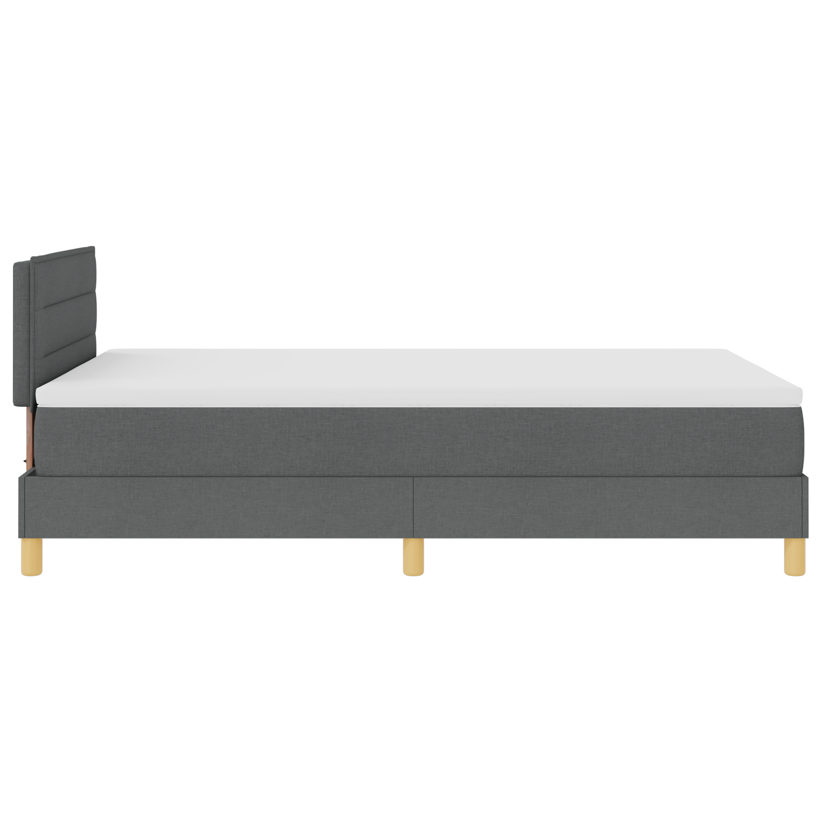 Boxspringbed met matras en LED stof donkergrijs 120x200 cm