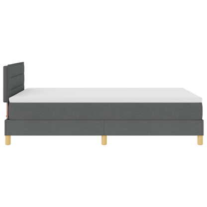 Boxspringbed met matras en LED stof donkergrijs 120x200 cm