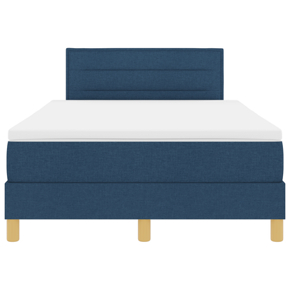 Boxspringbed met matras en LED stof blauw 120x200 cm