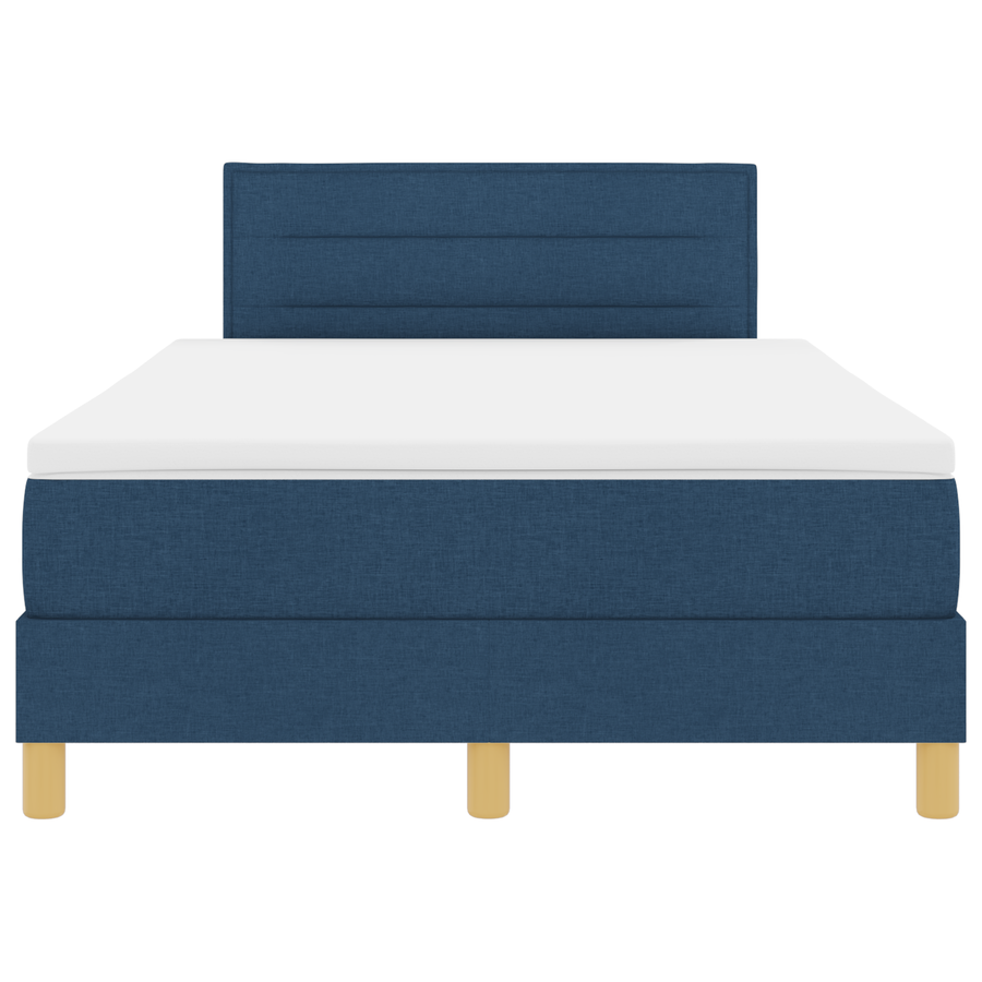 Boxspringbed met matras en LED stof blauw 120x200 cm
