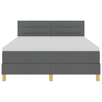 Boxspringbed met matras & LED Donkergrijs 140x190 cm Stof