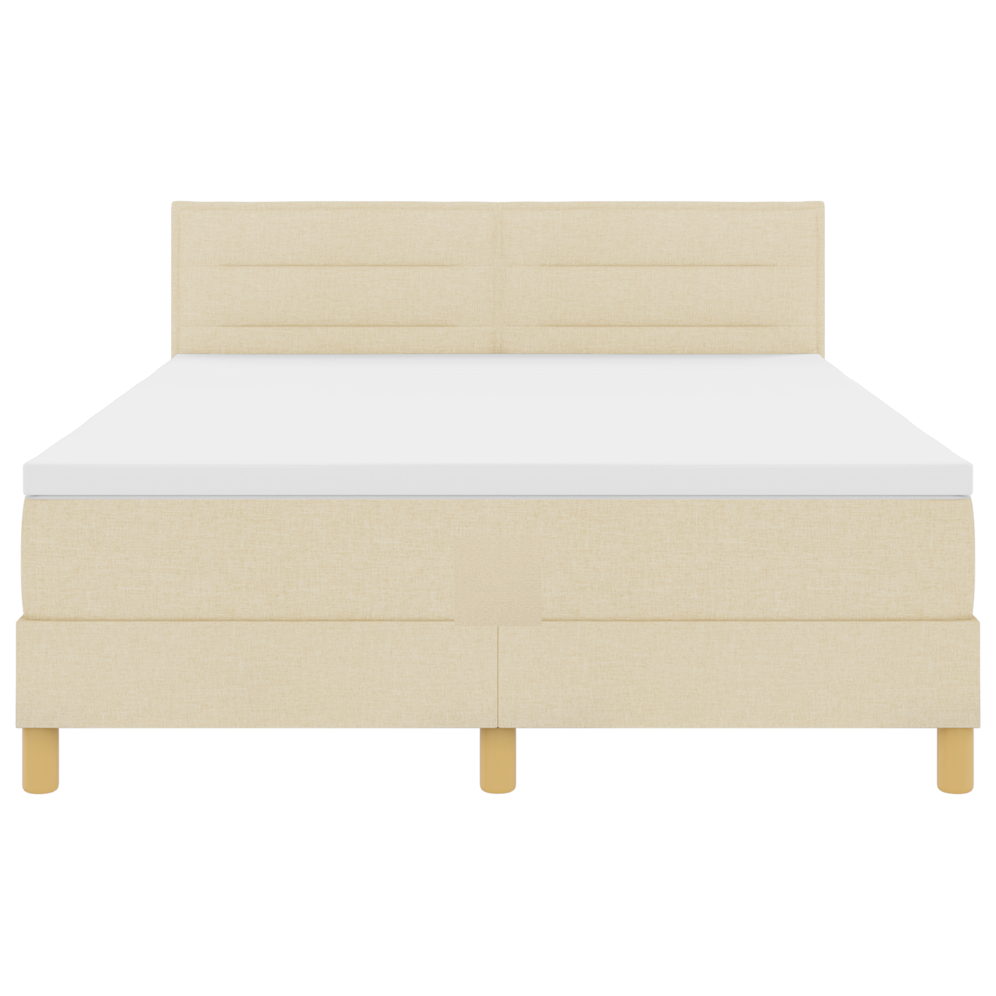 Boxspringbed met matras en LED stof crèmekleurig 140x190 cm