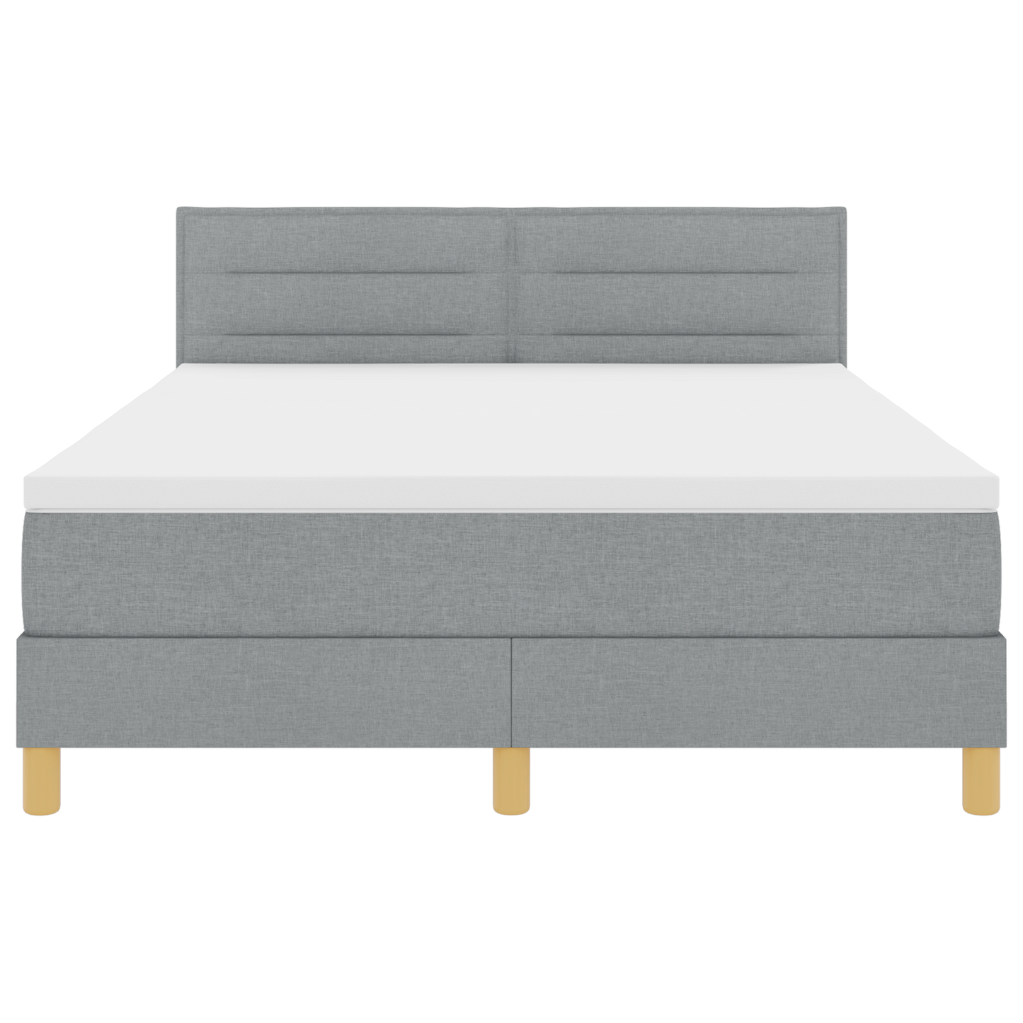Boxspringbed met matras en LED stof lichtgrijs 140x200 cm