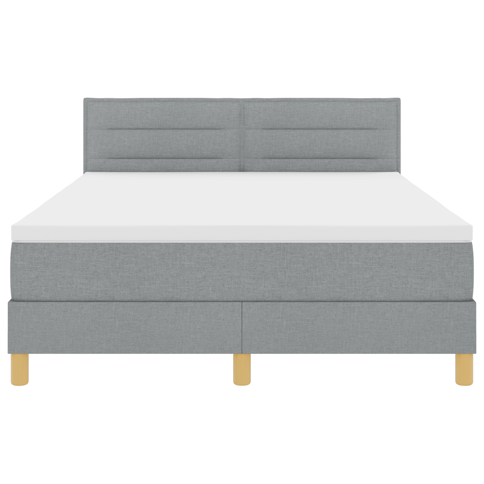 Boxspringbed met matras en LED stof lichtgrijs 140x200 cm