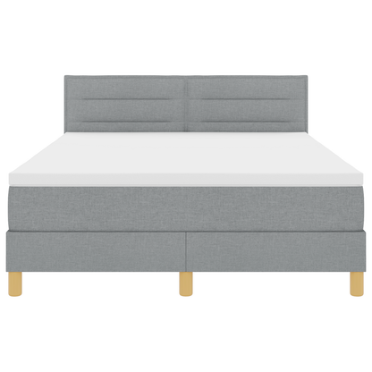 Boxspringbed met matras en LED stof lichtgrijs 140x200 cm