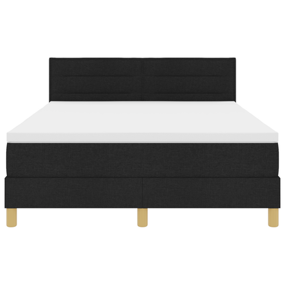 Boxspringbed met matras en LED stof zwart 140x200 cm