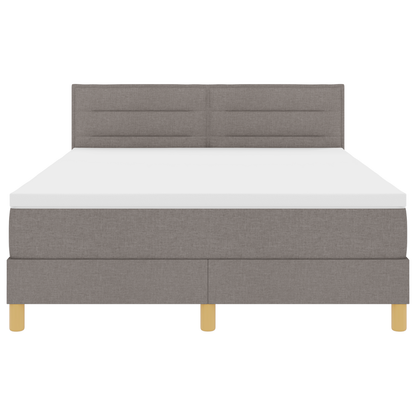 Boxspringbed met matras en LED stof taupe 140x200 cm