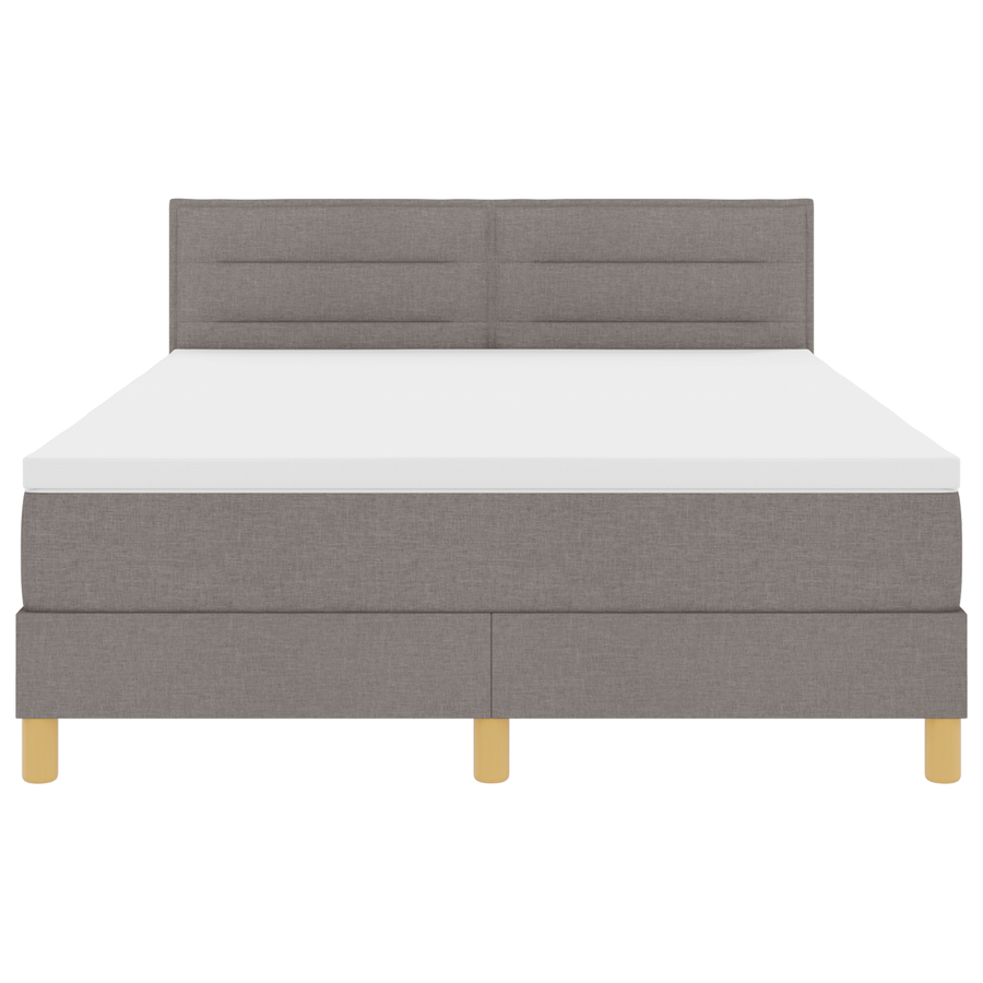 Boxspringbed met matras en LED stof taupe 140x200 cm