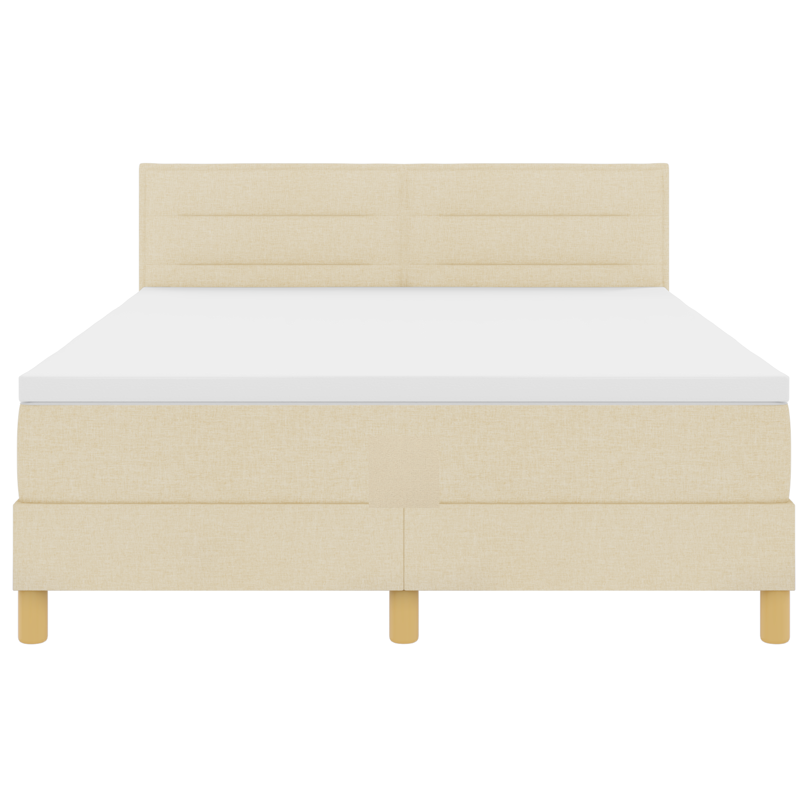 Boxspringbed met matras en LED stof crèmekleurig 140x200 cm