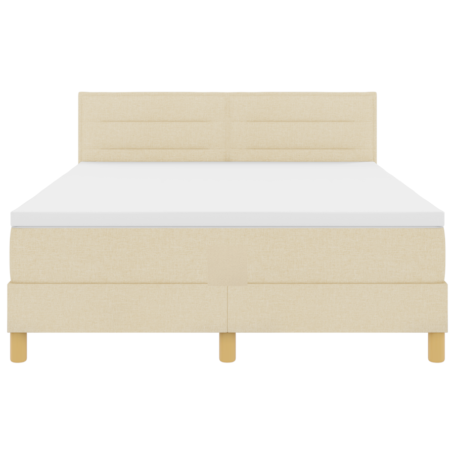 Boxspringbed met matras en LED stof crèmekleurig 140x200 cm
