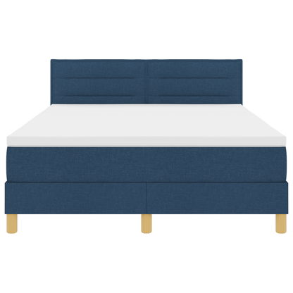 Boxspringbed met matras en LED stof blauw 140x200 cm