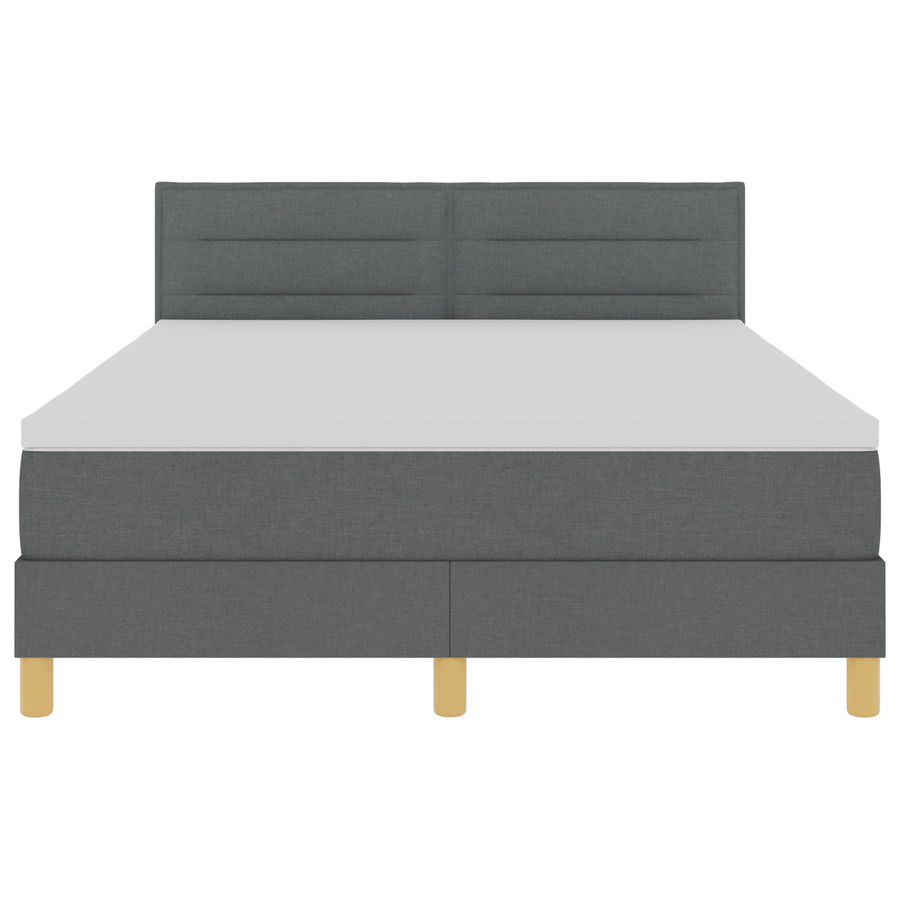 Boxspringbed met matras en LED stof donkergrijs 160x200 cm