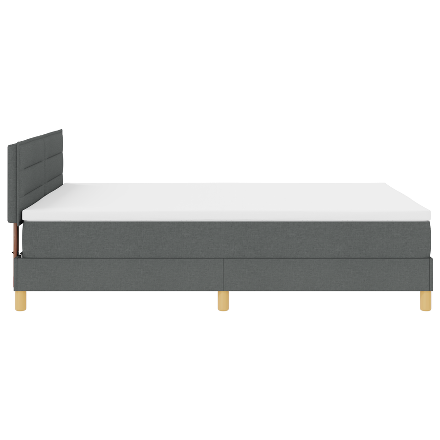 Boxspringbed met matras en LED stof donkergrijs 160x200 cm