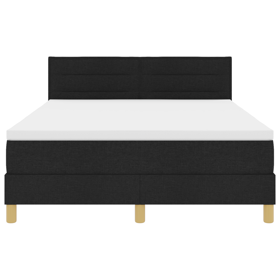 Boxspringbed met matras en LED stof zwart 160x200 cm