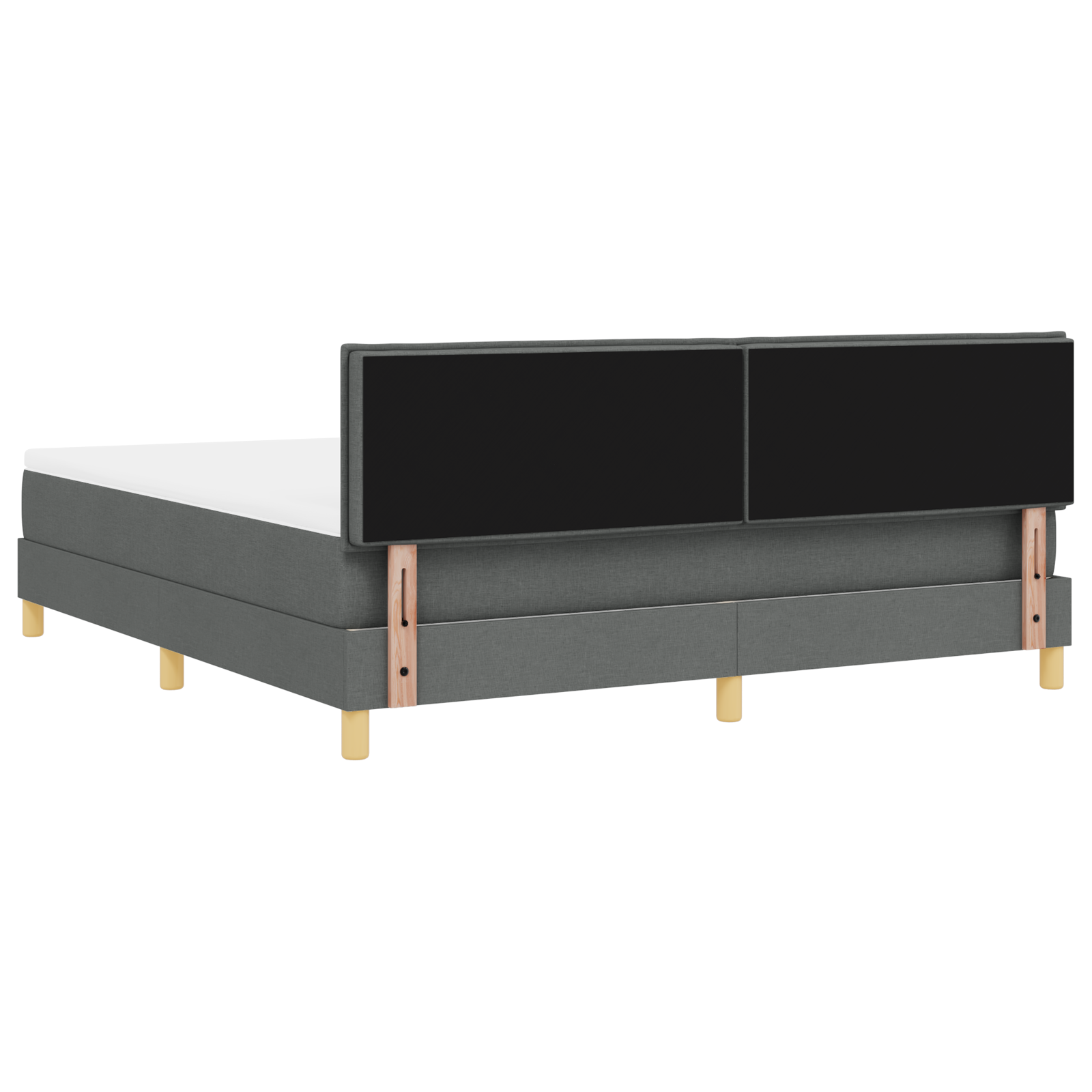 Boxspring Bed met Matras & LED Donkergrijs 180x200 cm Stof
