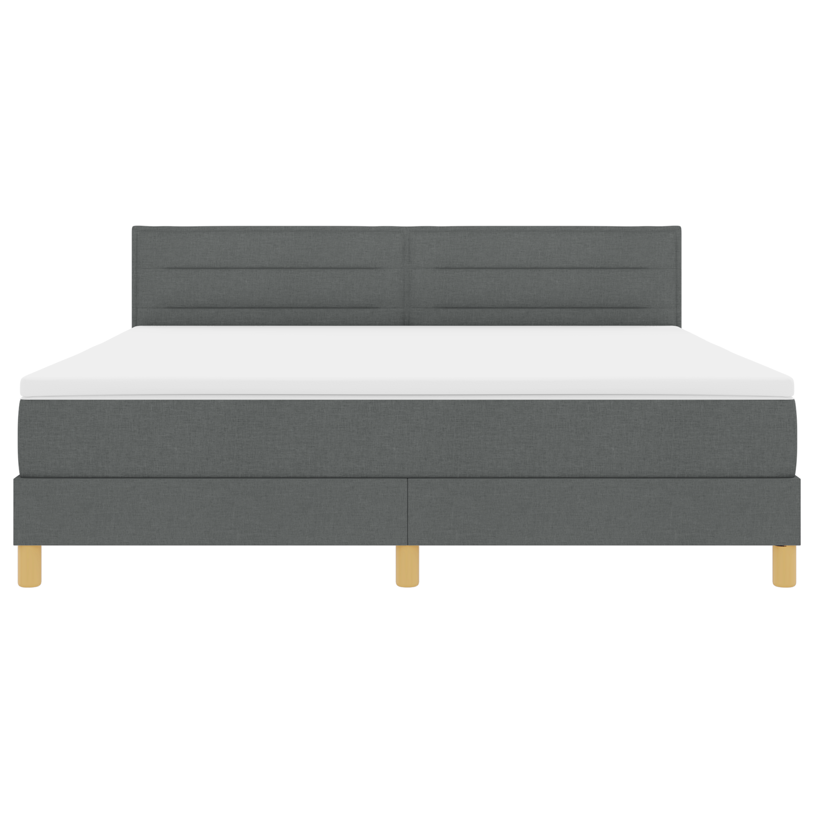 Boxspring Bed met Matras & LED Donkergrijs 180x200 cm Stof