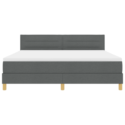 Boxspring Bed met Matras & LED Donkergrijs 180x200 cm Stof