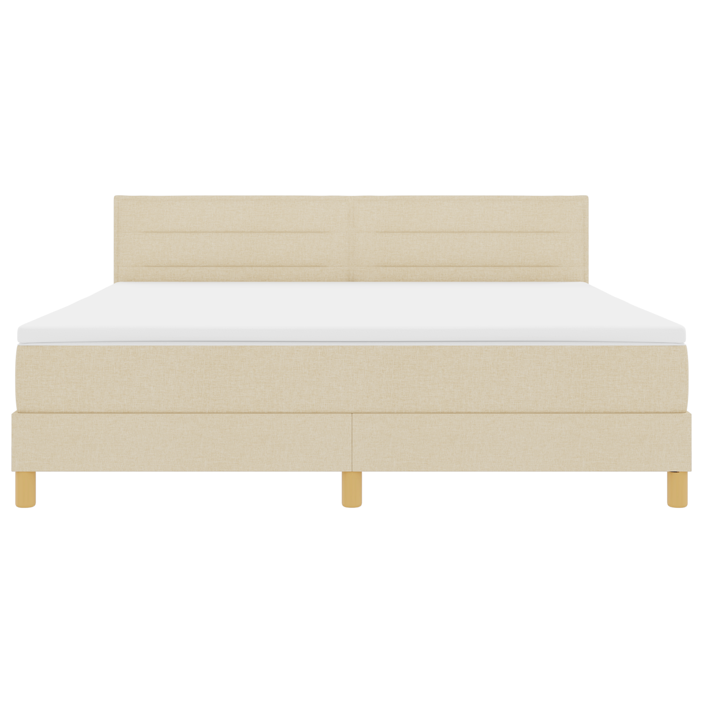 Boxspringbed met matras en LED stof crèmekleurig 180x200 cm