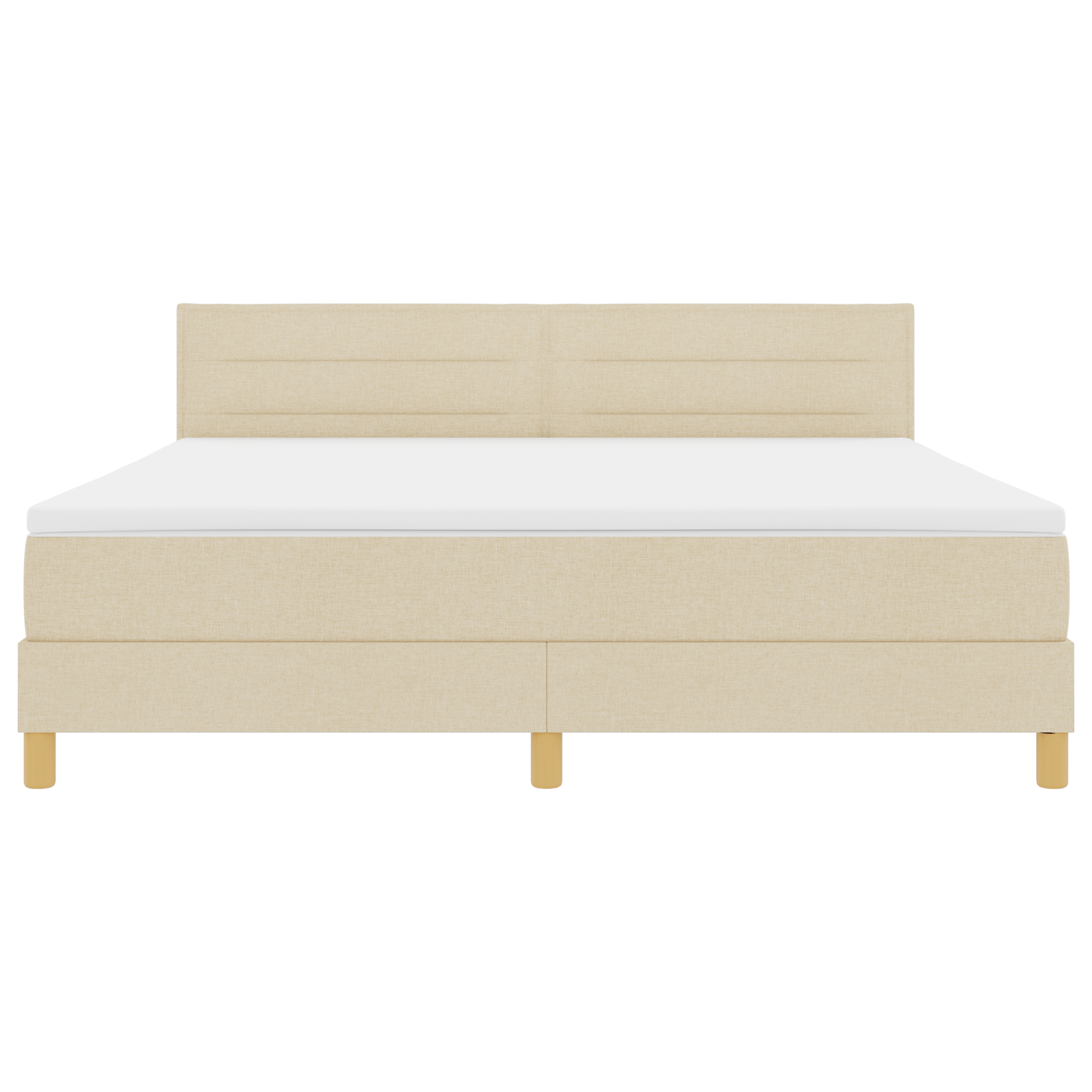 Boxspringbed met matras en LED stof crèmekleurig 180x200 cm
